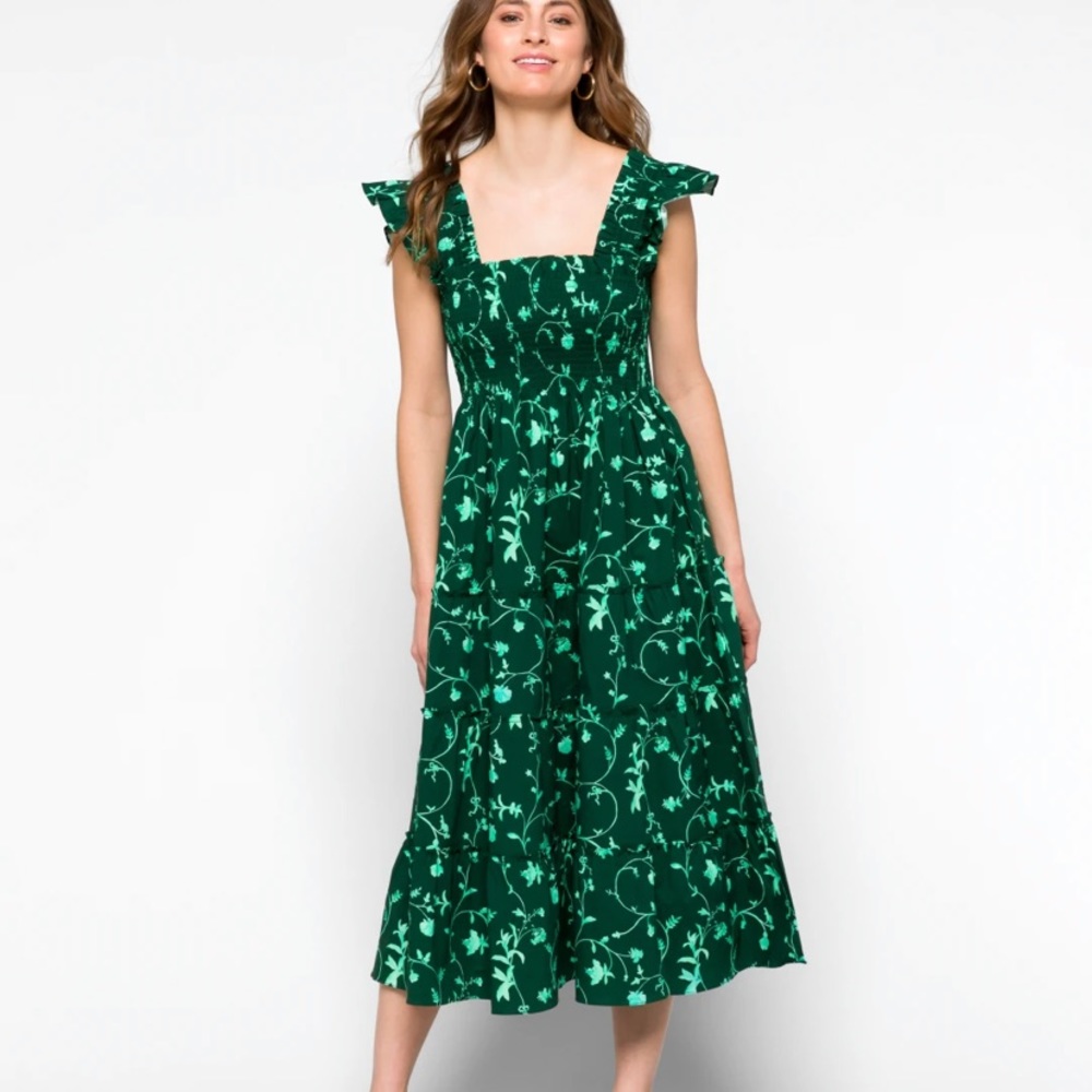 Hill House NWT Ellie Nap Dress Green Botanical | Sz L